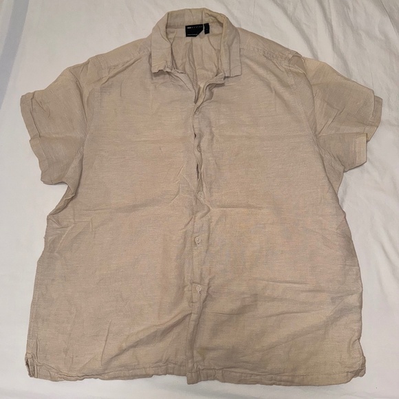 ASOS Other - Asos Linen Off-White Short Sleeve Button-Up